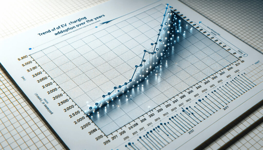 A graph showing the increasing trend of EV Charging adoption over the years.